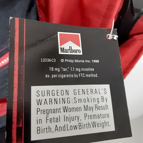 Vtg Marlboro Gear 99 Mens Pullover Windbreaker Black Red Size Large NOS NWT 1998 - Picture 5 of 9